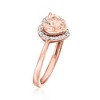 Ross-Simons 0.60 Carat Morganite and .10 ct. t.w. Diamond Heart Ring in 18kt Rose Gold Over Sterling Size 8 - 3 of 4