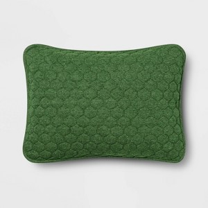 Standard Jersey Quilted Pillow Sham Green - Room Essentials