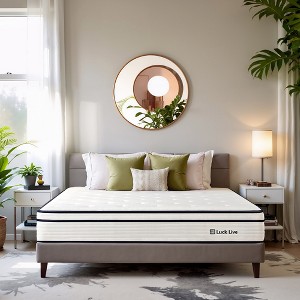 Luck Live 12-inch foam hybrid mattress Queen, Euro top, individually wrapped coils, medium soft, CertiPUR-US - 1 of 4