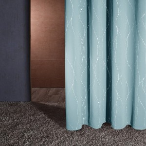 Deconovo Silver Line & Dots Blackout Curtains, 2 Panels (38” W) - 1 of 4