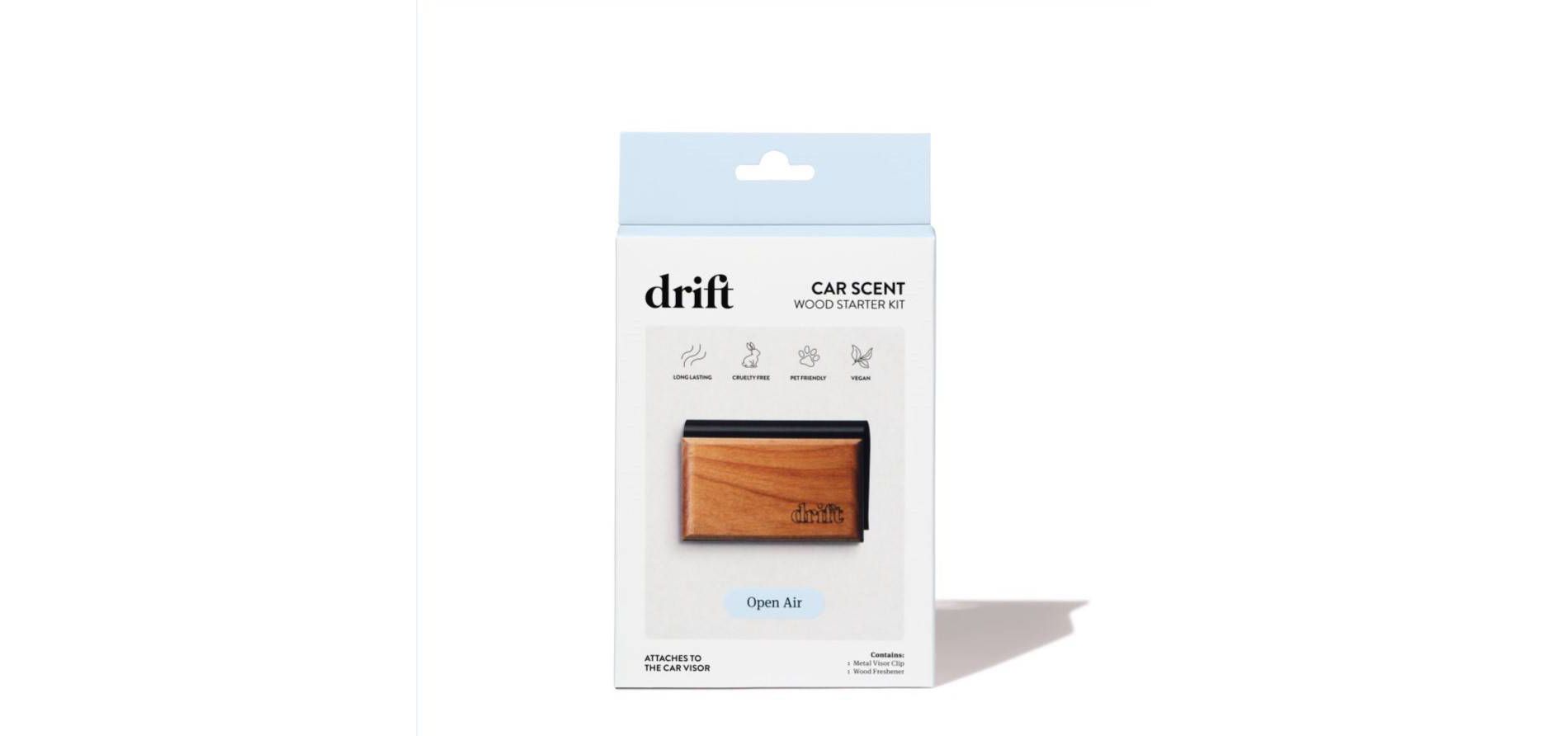 Drift Co Car Wood Air Freshener Car Odor Eliminator Open Air Scent Starter Kit