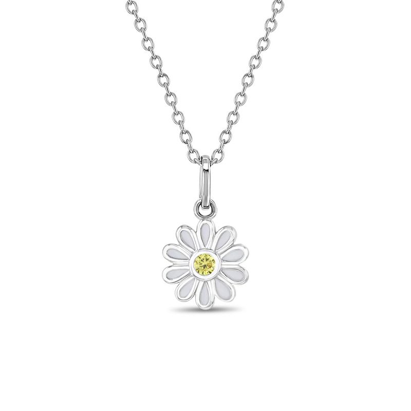 Girls' The Perfect Daisy Sterling Silver Necklace - In Season Jewelry, 1 of 6