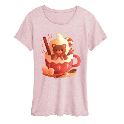 Women's - Instant Message - Holiday Bear Cocoa Mug Short Sleeve Graphic T-Shirt