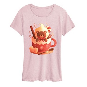 Women's - Instant Message - Holiday Bear Cocoa Mug Short Sleeve Graphic T-Shirt - 1 of 4