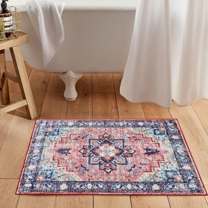 Nasitip Vintage Farmhouse Boho Area Rug - Ultra Soft Washable Non-Slip Rug with Distressed Rustic Print for Home Office - 1 of 4
