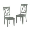 Transitional Double X-Back Side Chairs Set of 2 with White Finish and Pine Veneer - 3 of 4