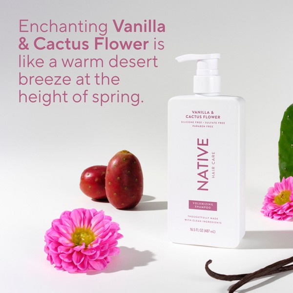 Champú Voluminizador de Temporada Otoñal Native con Vainilla y Flor de Cactus - 16.5 fl oz: Sin Parabenos, Sin Siliconas, Sin Sulfatos, Vegano 8