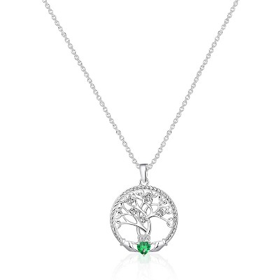 Molenia Tree of Life Necklace for Women, 925 Sterling Silver Birthstone Family Tree of Life Pendant Birthday Gifts