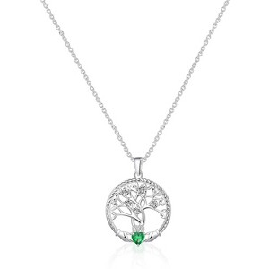 Molenia Tree of Life Necklace for Women, 925 Sterling Silver Birthstone Family Tree of Life Pendant Birthday Gifts - 1 of 4