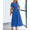 Women's 2025 Summer Casual Midi & Maxi Dress - Lightweight V-Neck Boho Beach Dress with Elastic Waist & Pockets Blue - 2 of 4