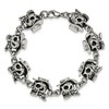 Black Bow Jewelry Men's Stainless Steel Antiqued Pirate Skull 8.5 Inch Bracelet - 4 of 4