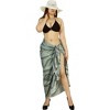 LA LEELA Women's Long Holiday Beachwear Swimsuit Pareo Swimwear Sarong Wrap Cover up Wraps One Size Gray, Tie Dye Design - 3 of 4