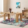 Washable Modern Abstract Rug, Foldable Low-Pile Non-Slip Floor Mat for Living Room, Bedroom, Kitchen, Dining Room Home Decor - 2 of 4