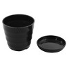 Unique Bargains Garden Decor Plastic Flower Plant With Tray Planters 9.5cm Diameter Black 1 Pc - 2 of 3