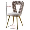 [Set of 2] Modern Dining Chairs, Chair with Curved Backrest with Hairball Texture, Dining Chair with Iron Legs and Fabric Cushion-Coolbibila - 4 of 4
