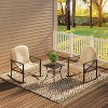 Outdoor Rocking Chairs Set of 2, 3 Piece Patio Bistro Set w/Coffee Table - 3 of 4