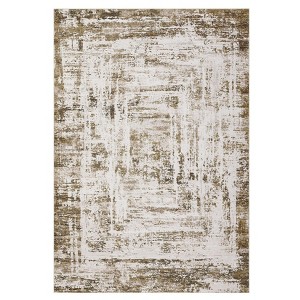 2 x 6 ft Polyester Initation  Blue Rectangular Hallway Bathroom Entryway Kitchen Office Foldable Abstract Modern Washable Area Rug - 1 of 4