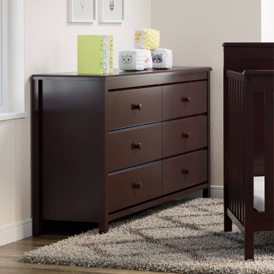 Alpine 6-Drawer Double Nursery Dresser in Black - GREENGUARD Certified