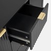 ORRD Wave Design Sideboard with 3 Drawers & Soft-Close Doors, Modern Storage Console Table with Adjustable Shelves for Living Room, Hallway,Black - 3 of 4
