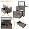 AMERLIFE 3-in-1 Makeup Vanity with Sliding Stool, Fold-up Panel and with Adjustable LED Light - 2 of 4