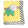 Bacati - Elephants Yellow/grey Embroidered Blanket - 2 of 3