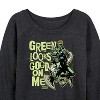 Women's - Marvel - Spider-man St. Patrick's Day Green Looks Good On Me Lightweight French Terry Wide Neck Long Sleeve Shirt - 2 of 4