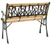 Patio Bench 48" Cast Iron and Solid Firwood - 4 of 4