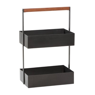 Modern Metal Storage Basket Black - Olivia & May