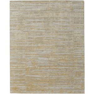 Yellow and Ivory Abstract Hand Woven Area Rug - 1 of 4