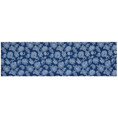 Callisi Americana Blue Floral Polyester Rod Pocket Valance