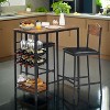 Bar Stools Set of , Upholstered Barstools with Metal Legs, Footrest & Backrest, PU Seat, Kitchen Height Chairs - 2 of 4