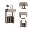 Kitchen Cart with Twelve Wine Cubbies and Four Legs - 3 of 4