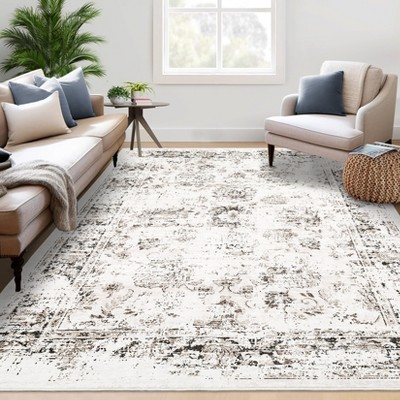 Area Rug Vintage Floral Distressed Rugs for Living Room Bedroom Indoor Non-Slip Accent Rug