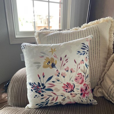 Multi-colored Spring Floral Throw Pillow (18x18) - The Pillow Collection  : Target