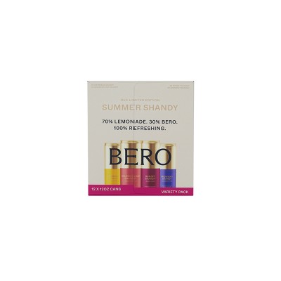 BERO Brewing Shandy Variety Non-Alcoholic Beer - 12pk/12 fl oz Cans