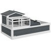 PawHut Big 3-Room Tortoise Habitat House with Balcony & 2 Stories, Wooden Indoor/Outdoor Tortoise Enclosure, Large Reptile Cage - 4 of 4