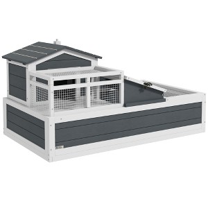 3-Room Tortoise Habitat House w/ Balcony & 2 Stories, 44" x 25.5" x 23" - 1 of 4