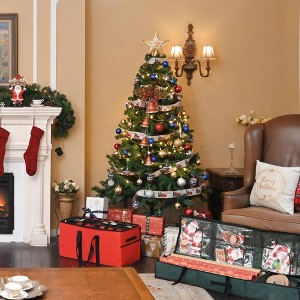 Yescom Christmas Tree Artificial with Lights, 7.5Ft Flocked Xmas Tree Foldable 1166 Branch Tips - 1 of 4