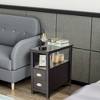 Costway End Table Space-saving Rectangular Bedside Table W/ 2 Drawers ...