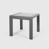 Cape Coral 2pk Aluminum Patio Side Table Gray - Christopher Knight Home: Frosted Glass, Weather-Resistant - 3 of 4