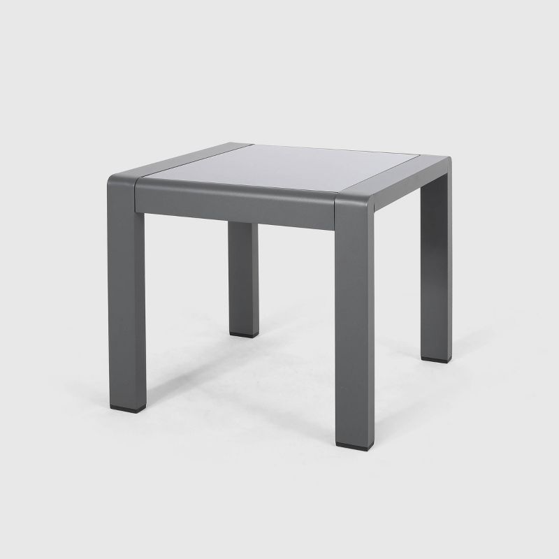 Cape Coral 2pk Aluminum Patio Side Table Gray - Christopher Knight Home, 4 of 6