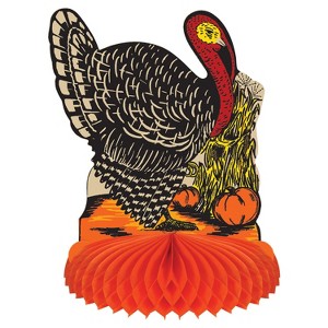 Beistle Vintage Fall Harvest Turkey Centerpiece, 8", (3/Pkg) Multicolored - 1 of 2
