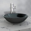 vidaXL Basin Round Wash Vanity Sink Small Countertop Basin Tempered Glass - 2 of 4
