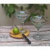 Dos Sueños Mexican Hand Blown Modern Margarita Glasses - Confetti Rock Design - 12oz - Set of 2 - 2 of 4