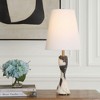 Uttermost Marcela Buffet Lamp-Unique Panda Marble with Brass Plated Accents - 2 of 4