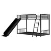 NicBex Twin Size Bunk Bed Metal Rack Bed Frame with Slides, Guardrail and Ladder, Easy to Climb, No Spring Box Required - 4 of 4