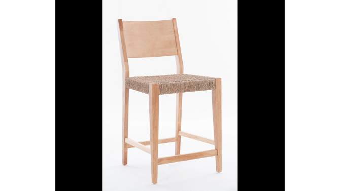 Set of 2 Clara Handwoven Seagrass Seat Counter Height Barstools Natural - Powell Company, 2 of 11, play video
