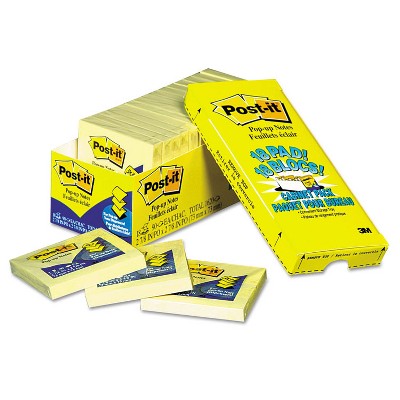 Post-it Original Canary Yellow Pop-Up Refill Cabinet Pack 3 x 3 90-Sheet 18/Pack R33018CP