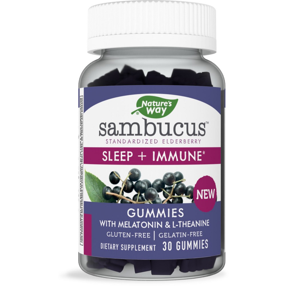 Photos - Vitamins & Minerals Natures Way Nature's Way Sambucus Elderberry Sleep + Immune Gummies – 30ct 