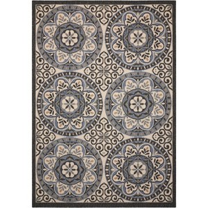 Nourison Caribbean CRB15 Ivory/Charcoal Indoor/Outdoor Area Rug 2'3" x 7'6" - 1 of 4